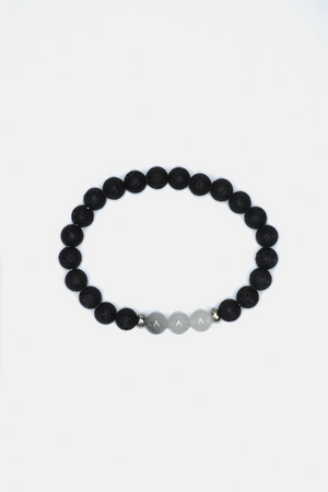 Lava/Quartz Stretch Beaded Bracelet