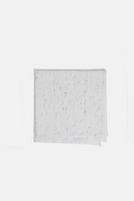 Speckled White Linen Pocket Square
