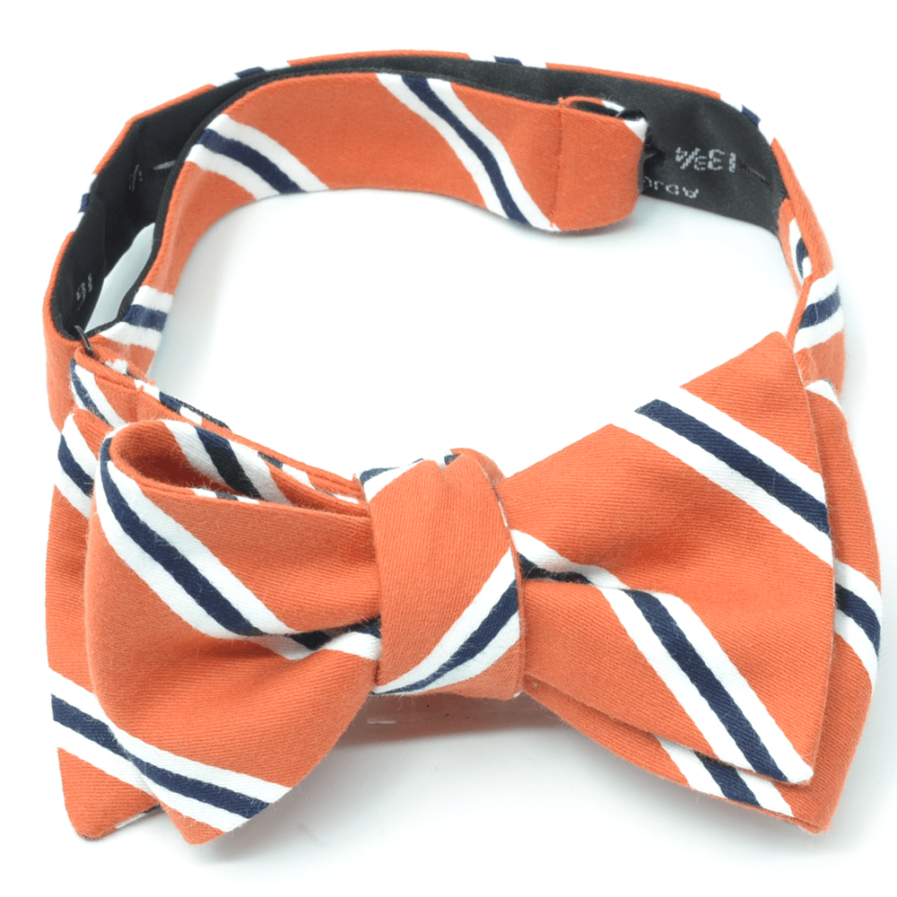 Orange Striped Bow Tie