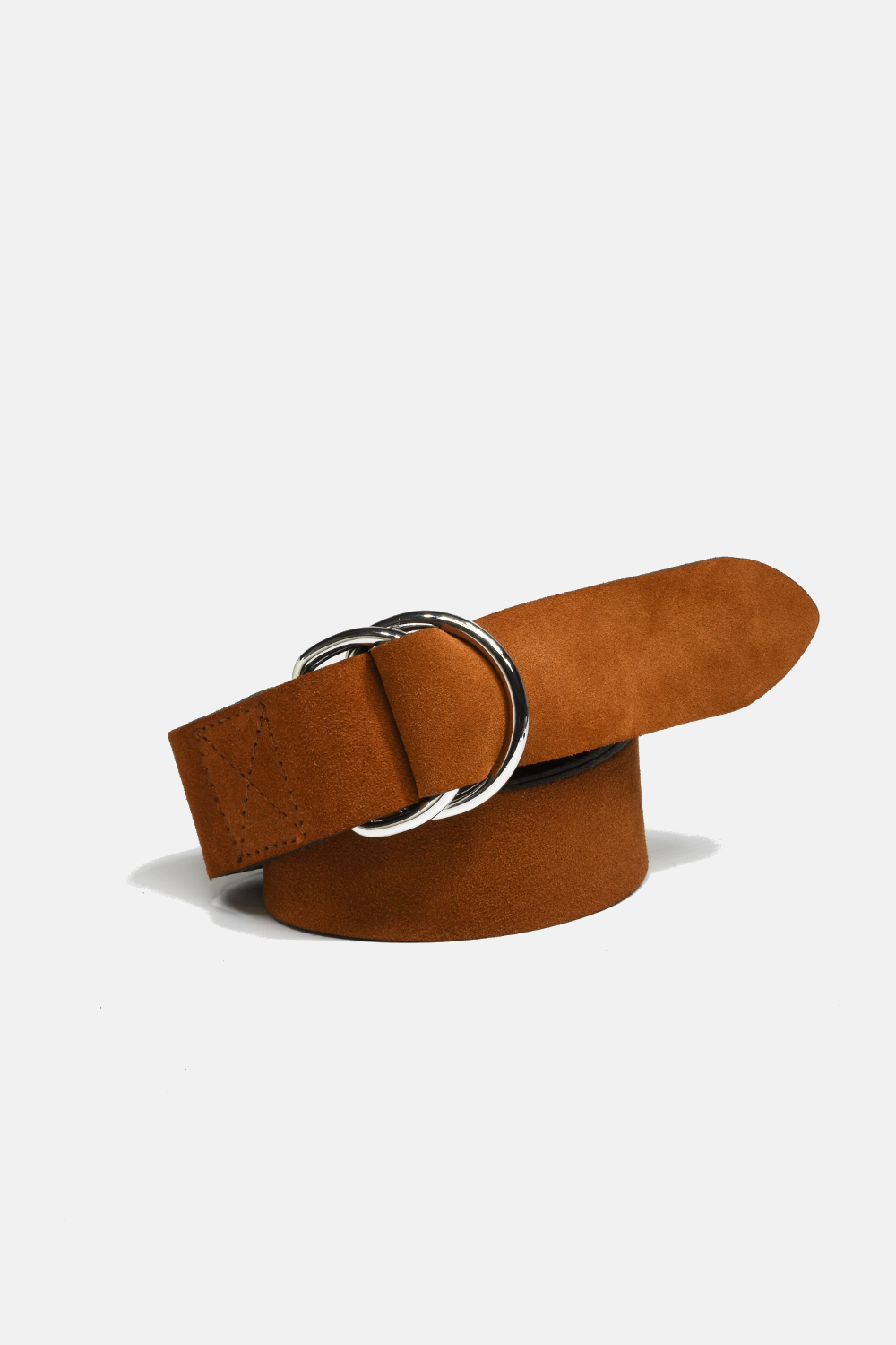 Bark Brown Suede Leather Belt