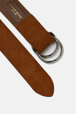 Dark Brown Suede D Ring Belt