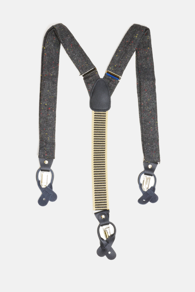 Charcoal Grey Wool Suspender
