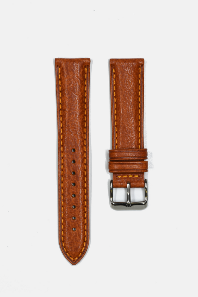 18mm // 20mm Tan Brown Leather Traditional 2pcs Strap