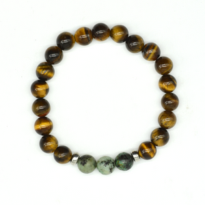 Tiger Eyes and Malachite Bracelet