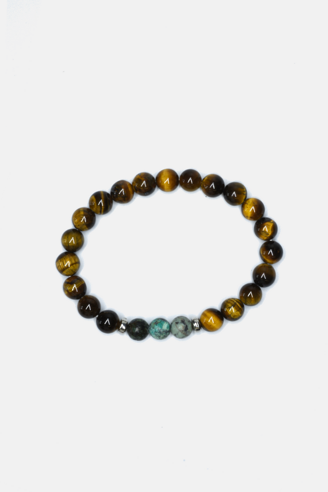 Tiger Eyes and Malachite Bracelet