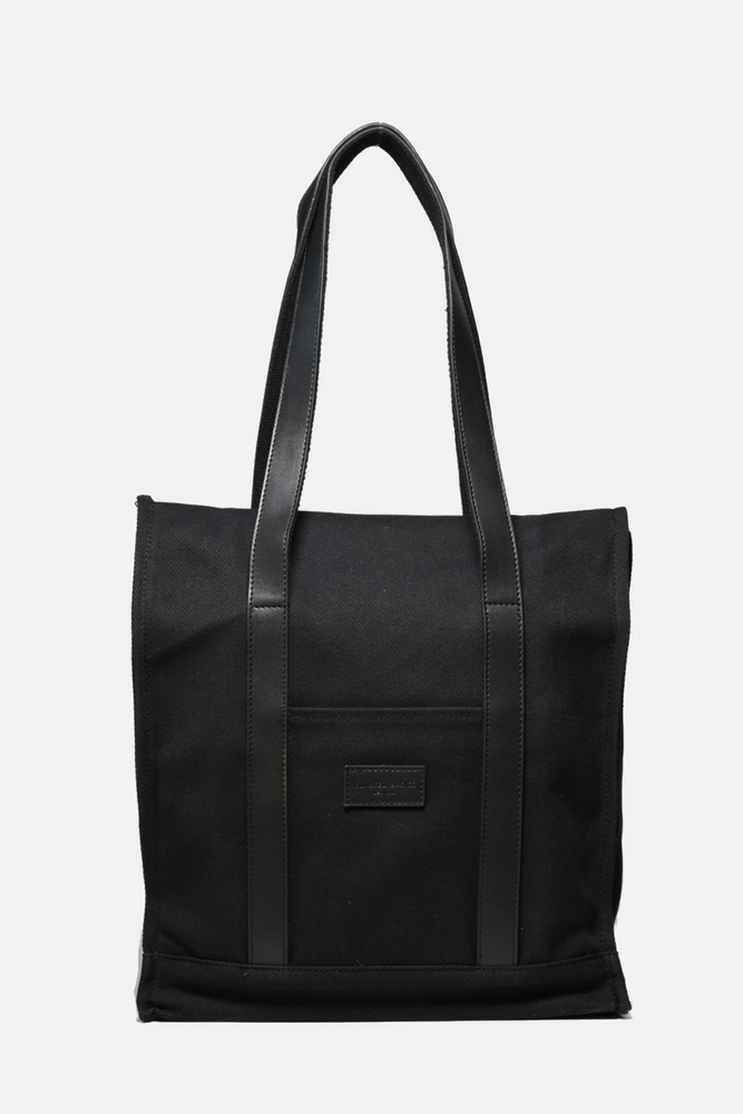 Black Twill Canvas Tote Bag