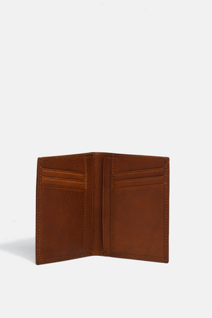 Vertical Pebble Grain Bill-fold Wallet