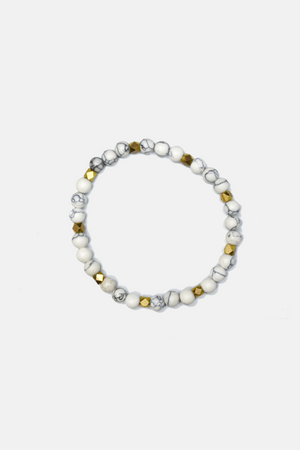 White Turquoise Stretch Beaded Bracelet