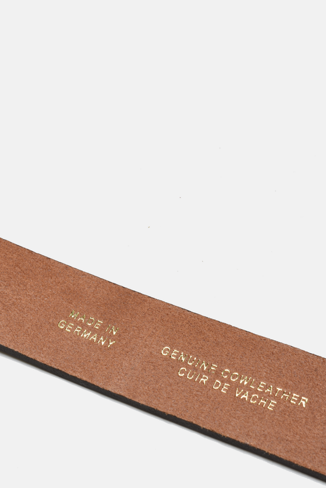 Wide Dark Brown Leather with Brass Buckle Belt