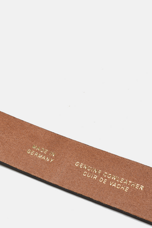 Wide Dark Brown Leather with Brass Buckle Belt