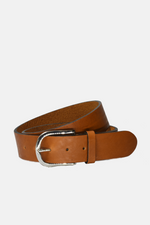 Wide Tan Leather with Silver Buckle Belt