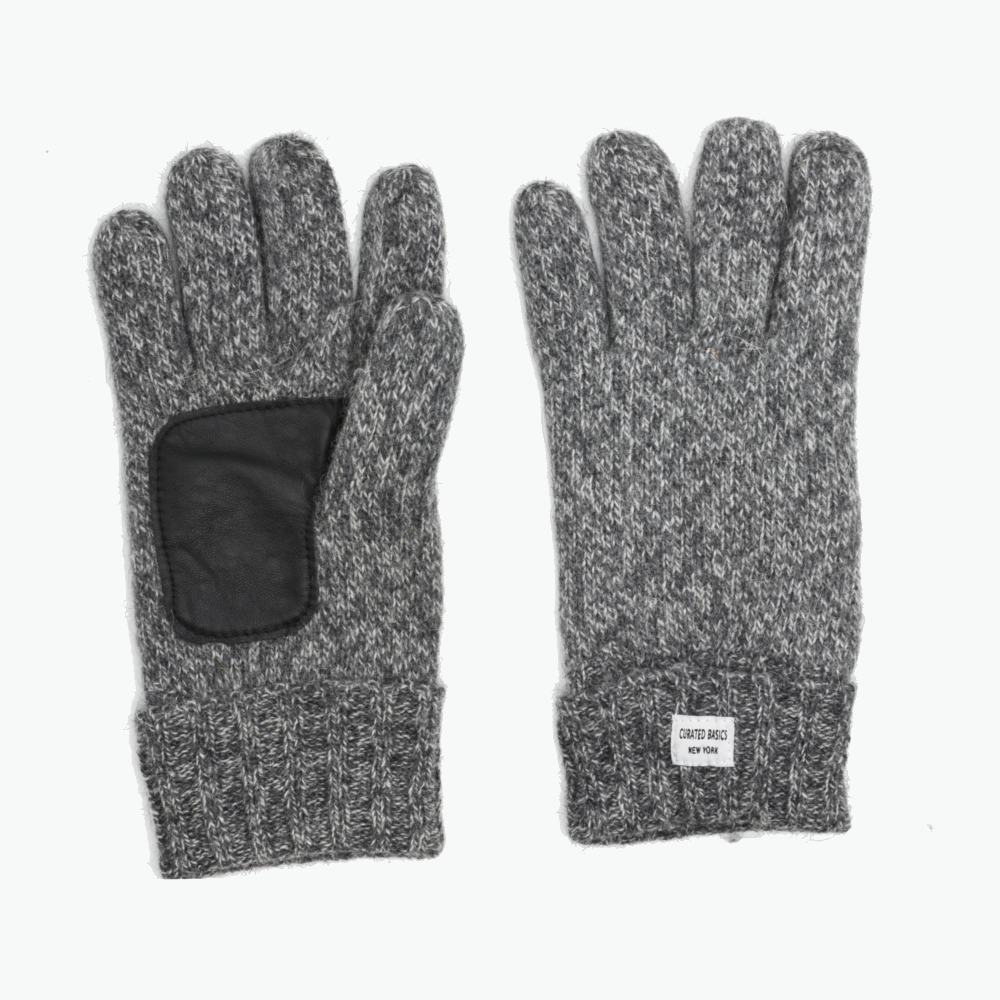 Grey Marled Wool Glove