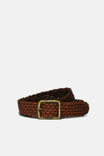Brown Woven Leather Belt