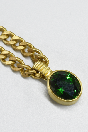 Green Zircon Pendant Necklace Chain