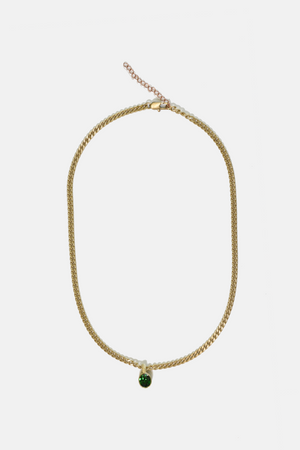Green Zircon Pendant Necklace Chain